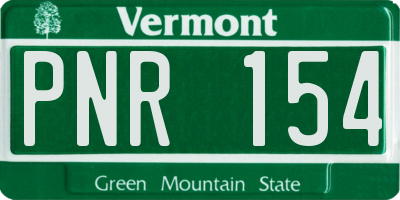 VT license plate PNR154
