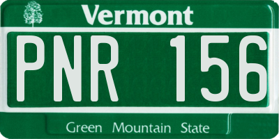 VT license plate PNR156