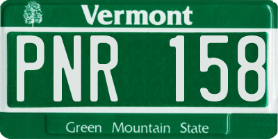 VT license plate PNR158