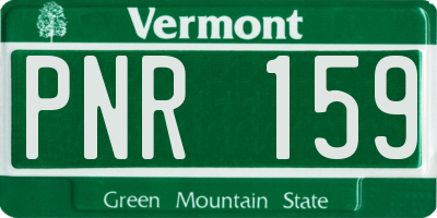 VT license plate PNR159
