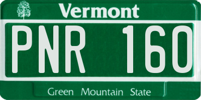 VT license plate PNR160