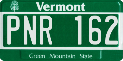 VT license plate PNR162