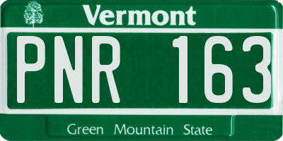 VT license plate PNR163