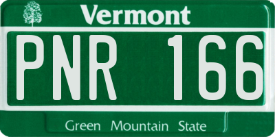 VT license plate PNR166