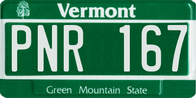 VT license plate PNR167