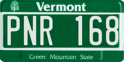 VT license plate PNR168