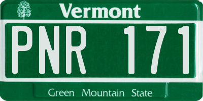 VT license plate PNR171
