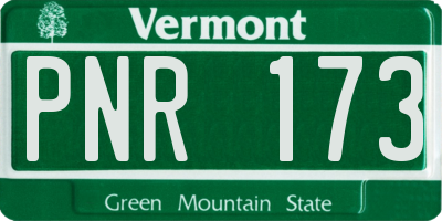 VT license plate PNR173