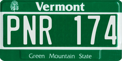 VT license plate PNR174