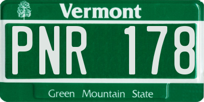 VT license plate PNR178