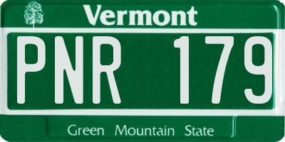 VT license plate PNR179