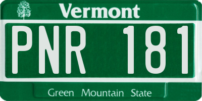 VT license plate PNR181