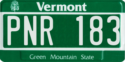 VT license plate PNR183