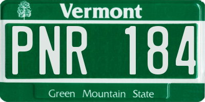 VT license plate PNR184