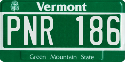VT license plate PNR186