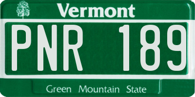VT license plate PNR189