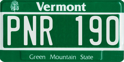 VT license plate PNR190