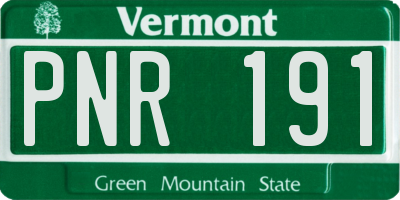 VT license plate PNR191