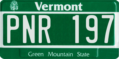VT license plate PNR197