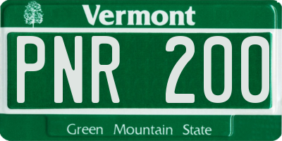 VT license plate PNR200