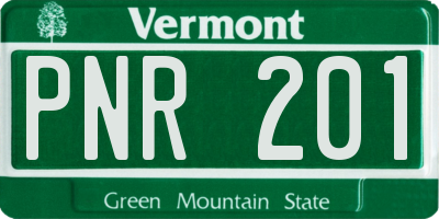 VT license plate PNR201