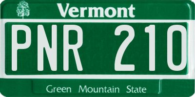 VT license plate PNR210