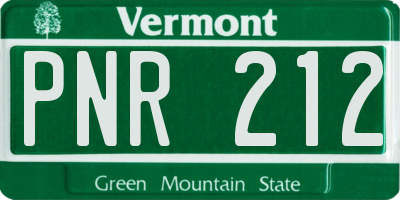 VT license plate PNR212