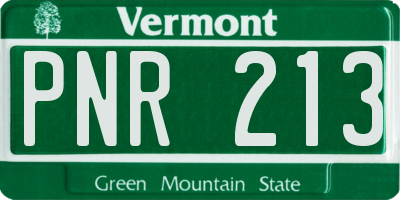 VT license plate PNR213