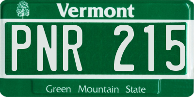 VT license plate PNR215