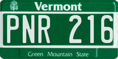 VT license plate PNR216