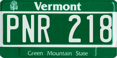 VT license plate PNR218