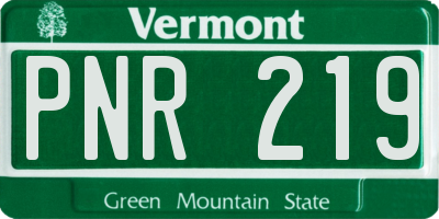 VT license plate PNR219