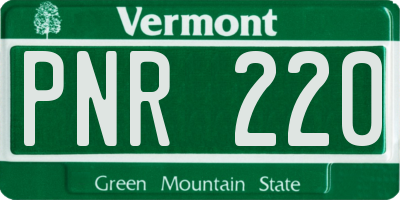VT license plate PNR220