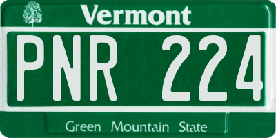 VT license plate PNR224