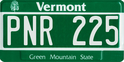 VT license plate PNR225