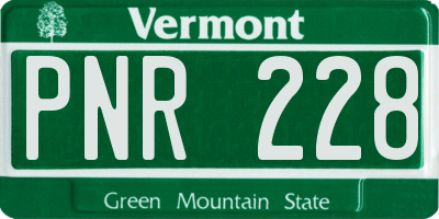 VT license plate PNR228