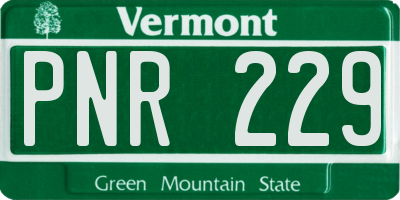 VT license plate PNR229
