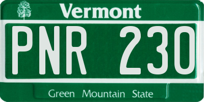 VT license plate PNR230