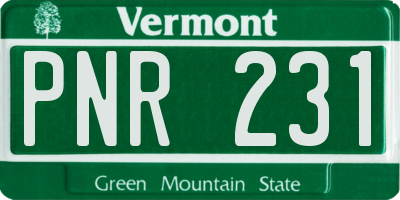 VT license plate PNR231