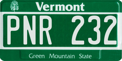 VT license plate PNR232