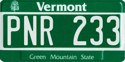 VT license plate PNR233