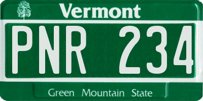 VT license plate PNR234