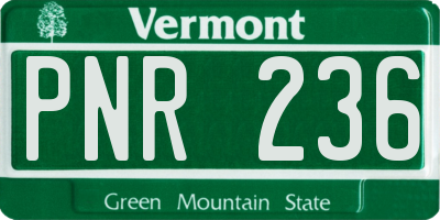 VT license plate PNR236