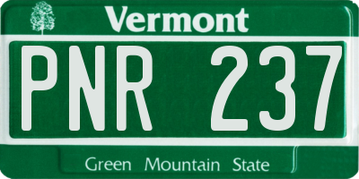 VT license plate PNR237