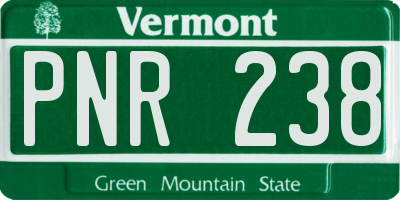 VT license plate PNR238