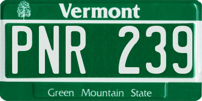 VT license plate PNR239