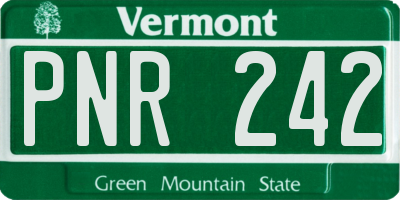 VT license plate PNR242