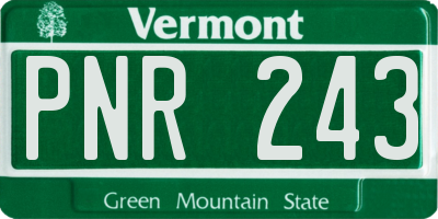 VT license plate PNR243
