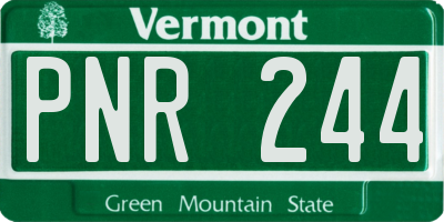 VT license plate PNR244