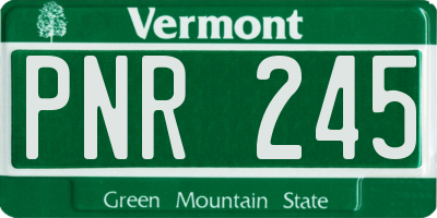 VT license plate PNR245